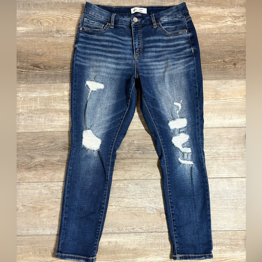 BKE Gabby Curvy High Rise Ankle Skinny Distressed Jeans 29